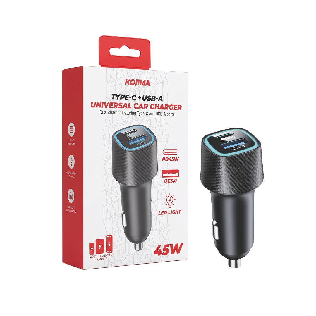 Cargador Kojima Tipo C + USB A 45W