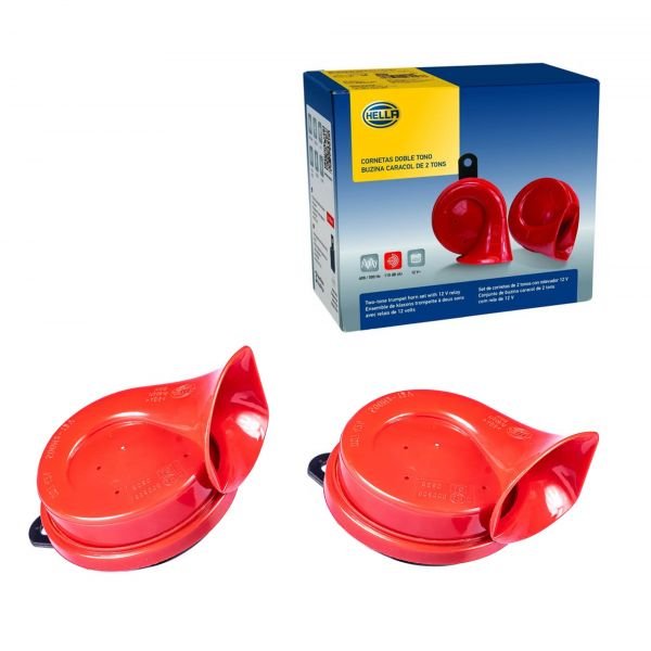 Hella Bocina Caracol Rojo Par